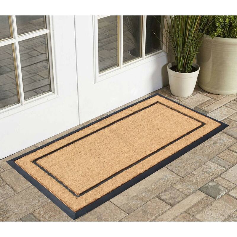 A1HC Entrance Door Mats, 24" x 48", Durable Large Outdoor Rug, Rubber